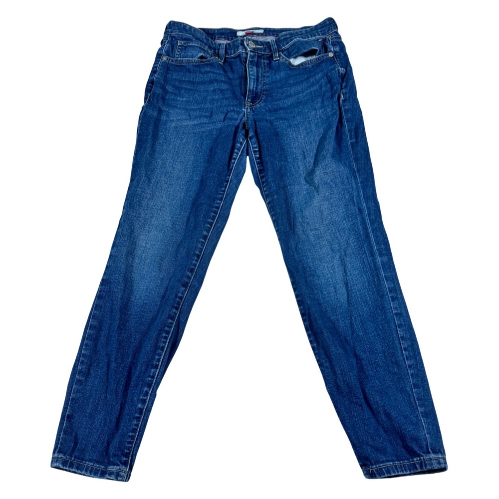 Tommy Hilfiger Denim Women Skinny Jeans Blue Medium Wash Size 8 Mid Rise Tapered